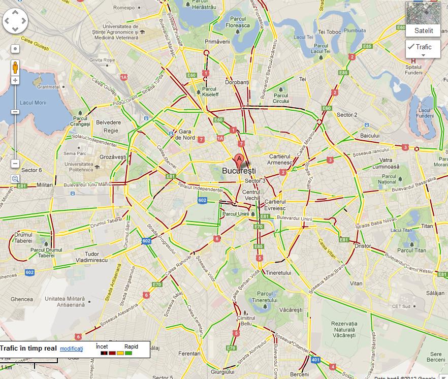 Google Trafic pentru București
