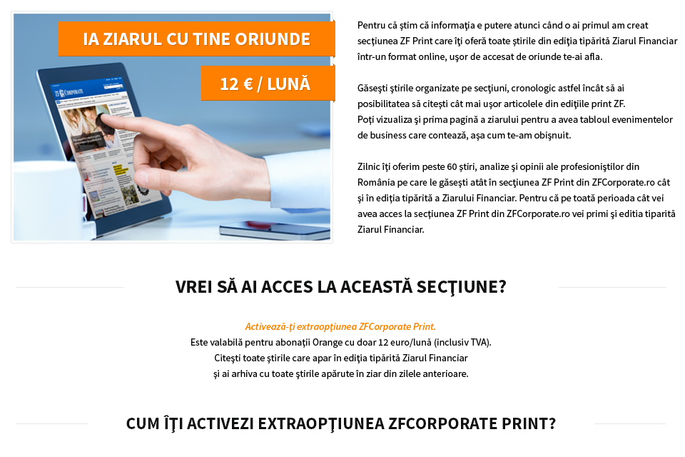 Ziarul financiar lanseaza ”ZF Print”