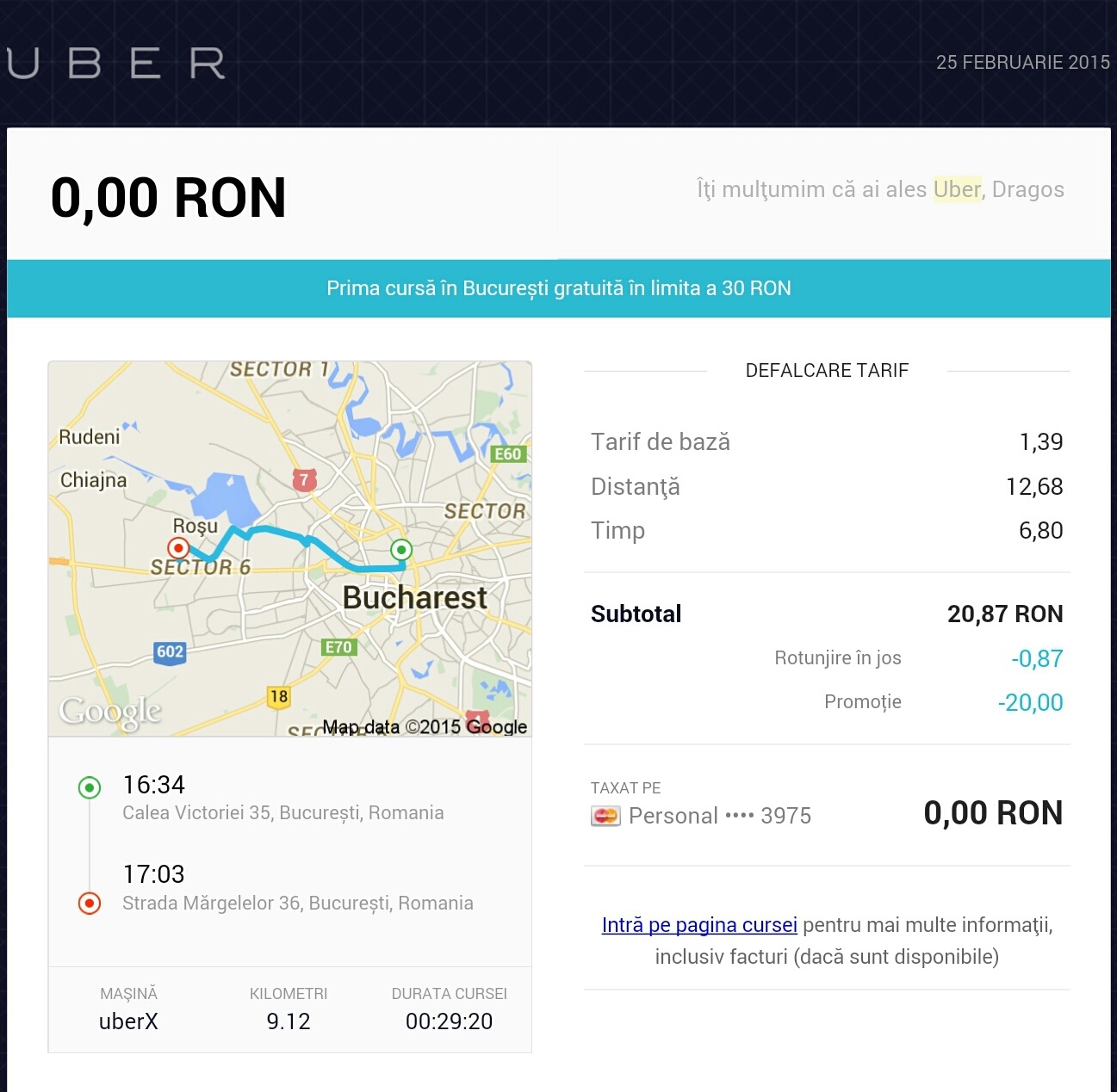 Prima mea cursă cu Uber. Informații pentru viitorii șoferi Uber